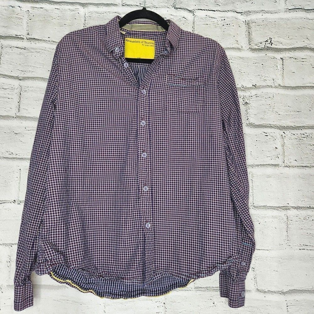 Descendant Of Thieves Dres Ladre Mens Long Sleeve Button Front Shirt Large